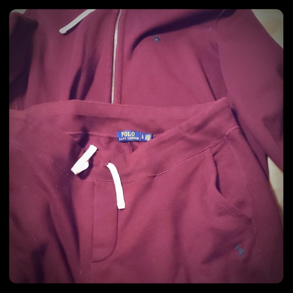 Large Maroon polo sweatshirt/sweatpants